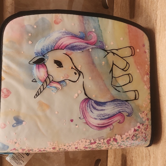 Source Unknown Other - Unicorn Zipper Binder with Pink and Purple Highlights